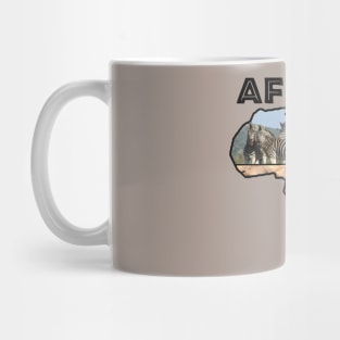 African Wildlife Continent Collage Mug